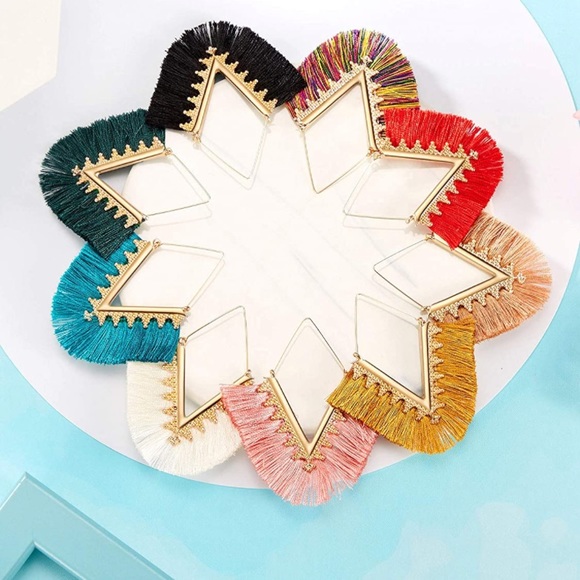 ✨ NWT Bohemian Tassel Earrings ✨Hand Crafted ✨Artisan✨ - Picture 3 of 6